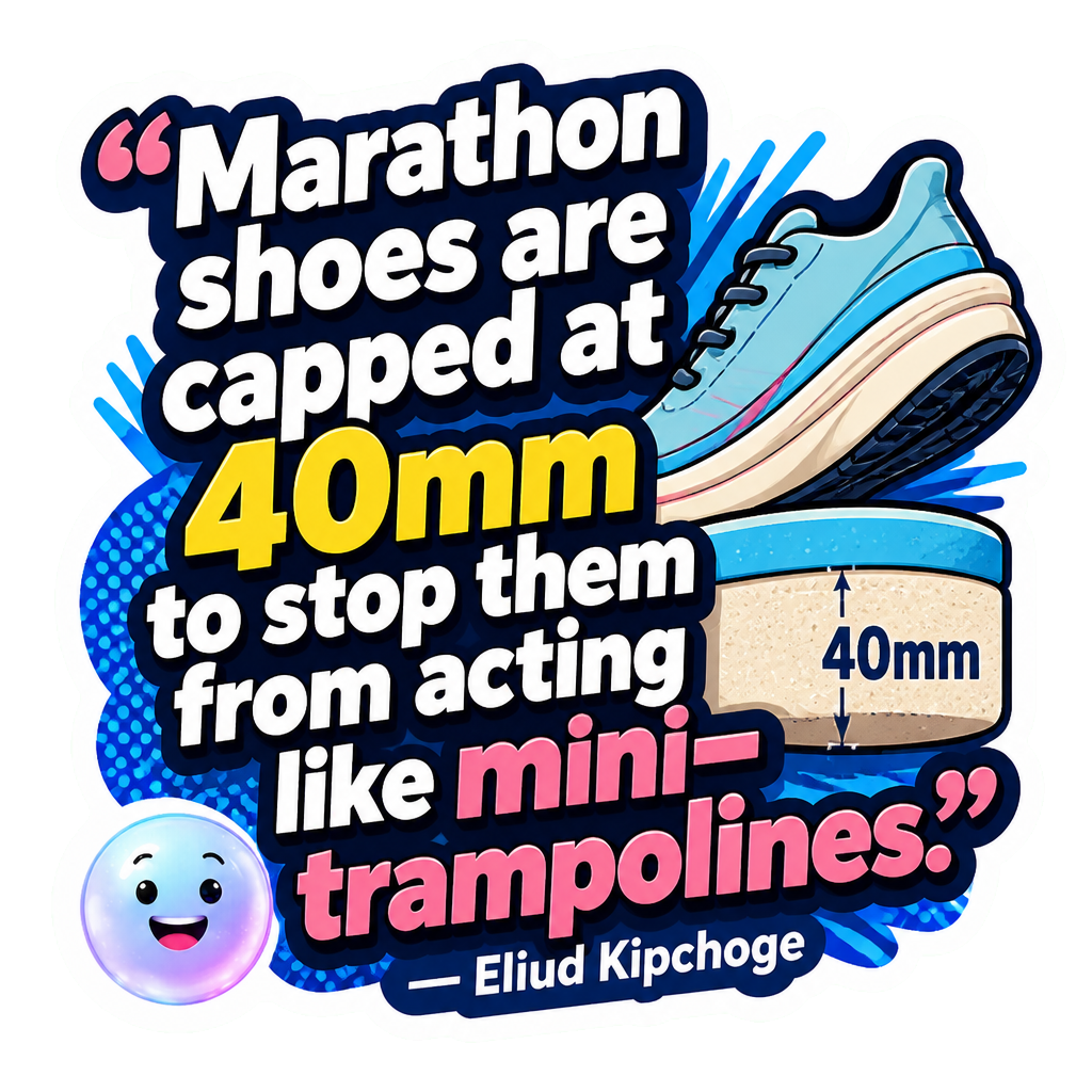 Marathon shoes are capped at 40mm to stop them from acting like mini-trampolines.