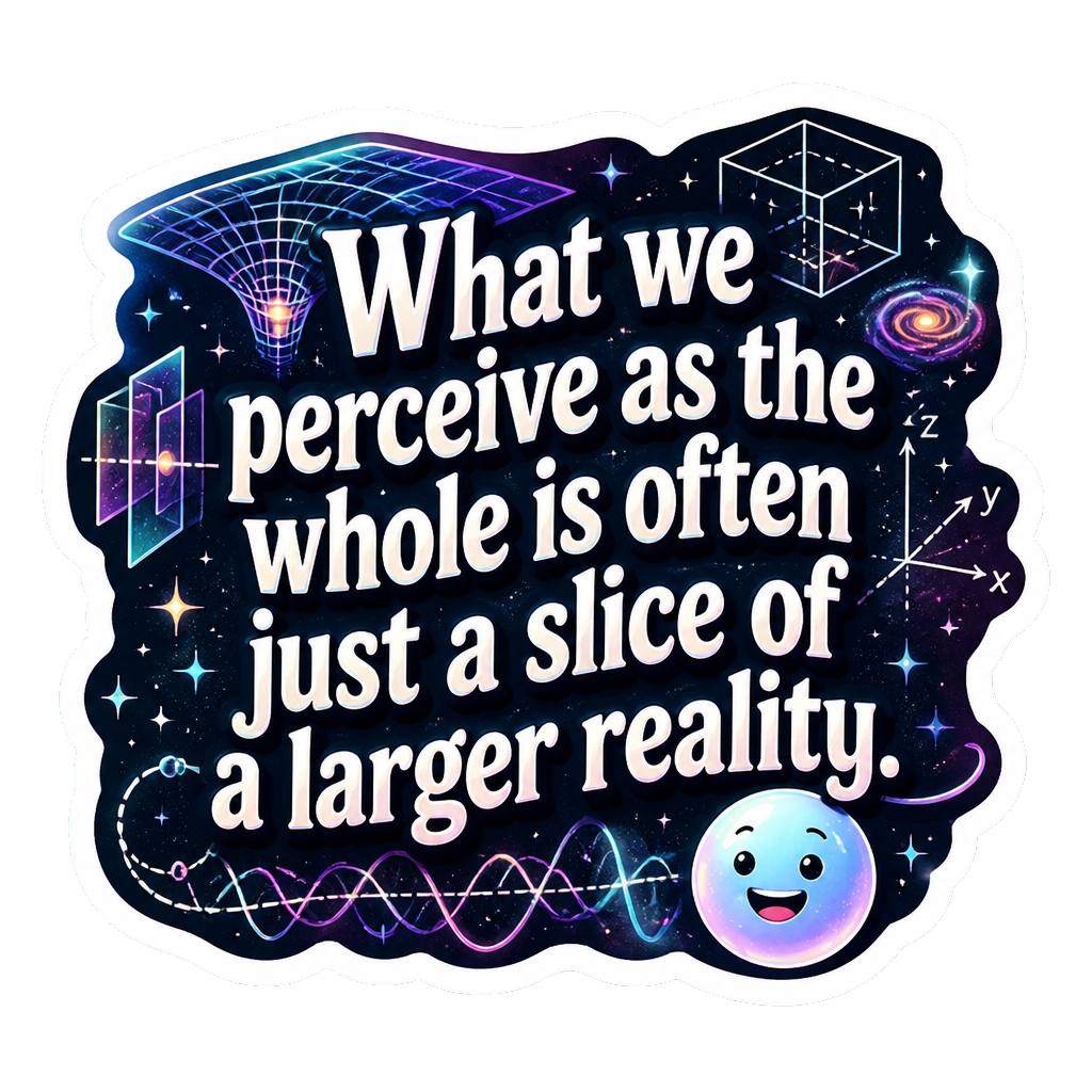 What we perceive as the whole is often just a slice of a larger reality.