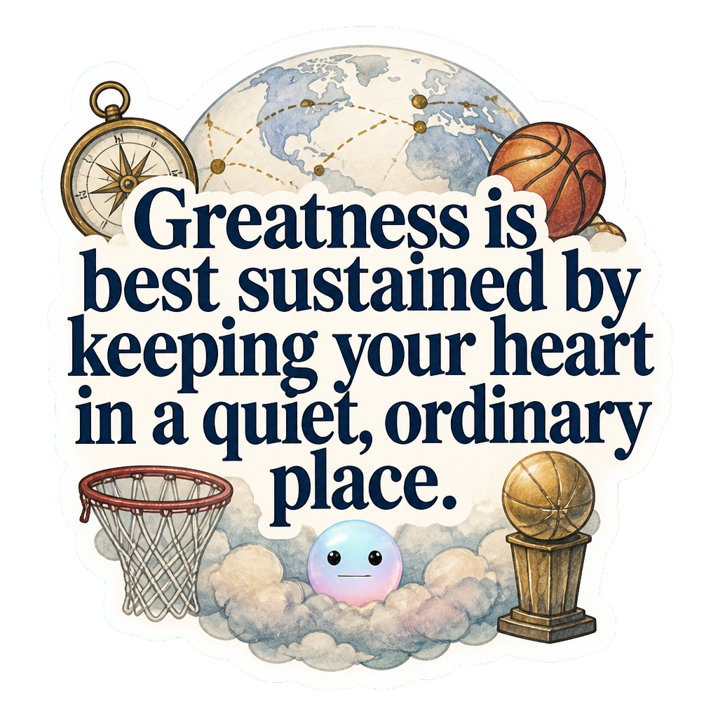 Greatness is best sustained by keeping your heart in a quiet, ordinary place.