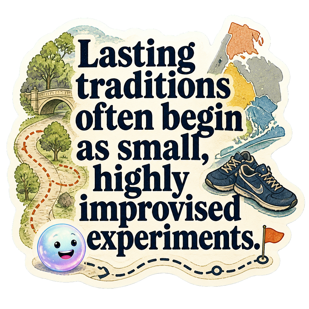 Lasting traditions often begin as small, highly improvised experiments.