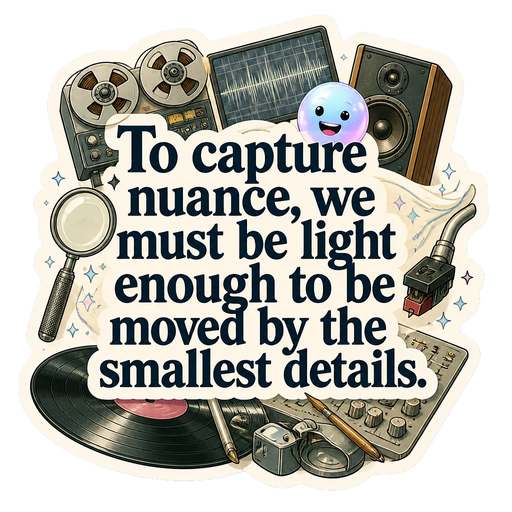 To capture nuance, we must be light enough to be moved by the smallest details.
