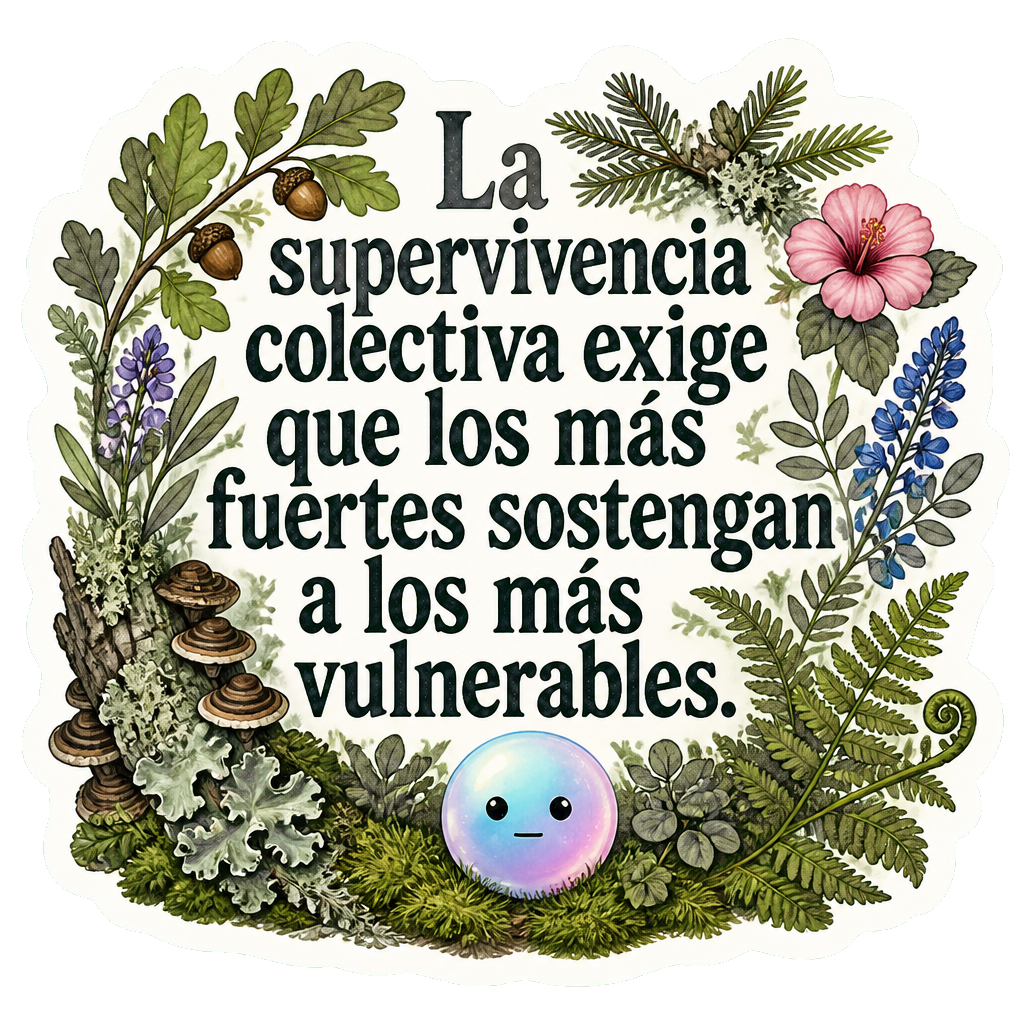 La supervivencia colectiva exige que los más fuertes sostengan a los más vulnerables.