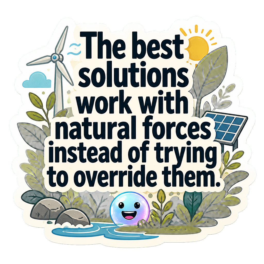The best solutions work with natural forces instead of trying to override them.