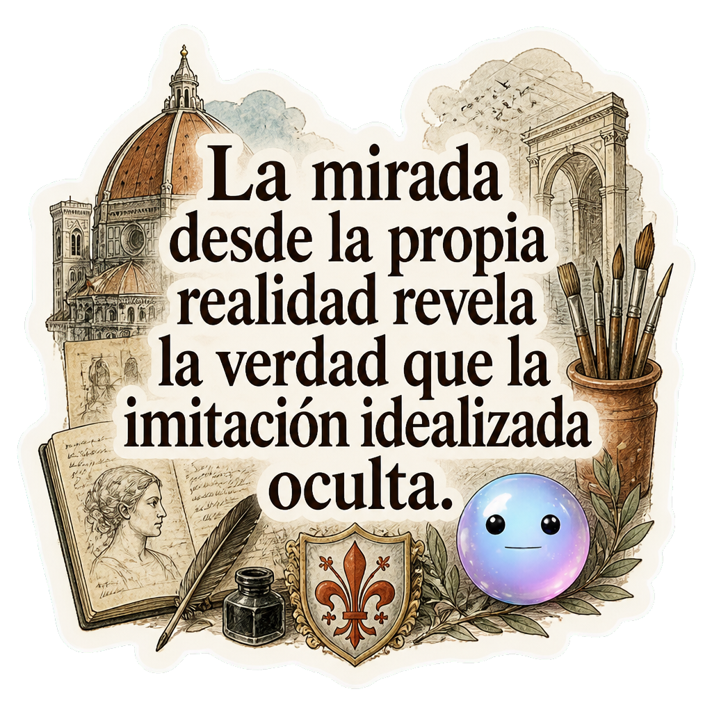 La mirada desde la propia realidad revela la verdad que la imitación idealizada oculta.