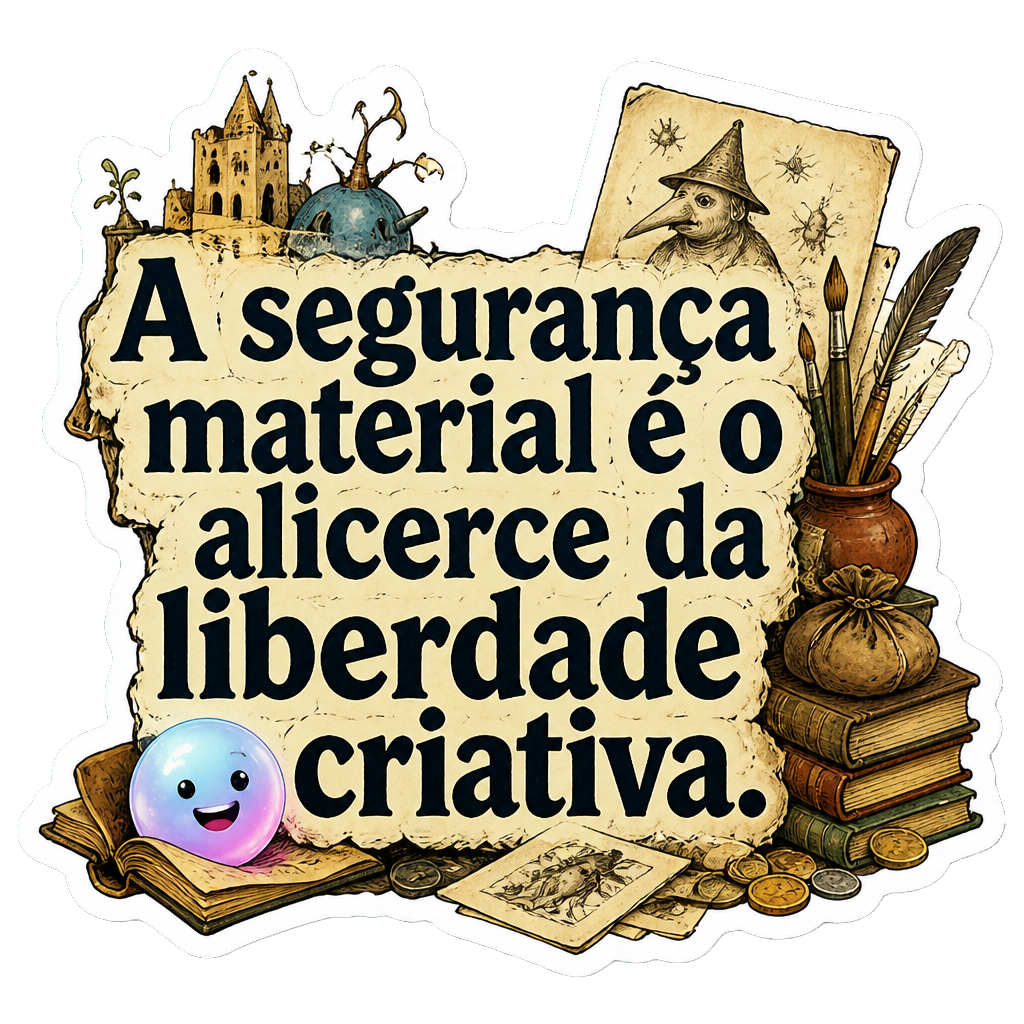 A segurança material é o alicerce da liberdade criativa.