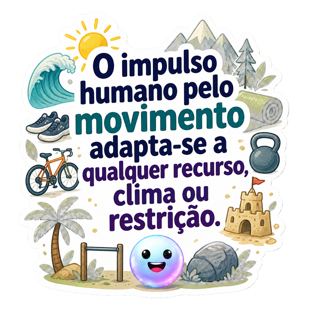 O impulso humano pelo movimento adapta-se a qualquer recurso, clima ou restrição.