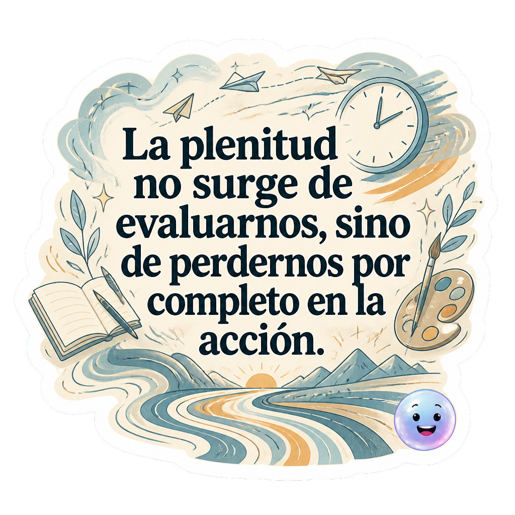La plenitud no surge de evaluarnos, sino de perdernos por completo en la acción.