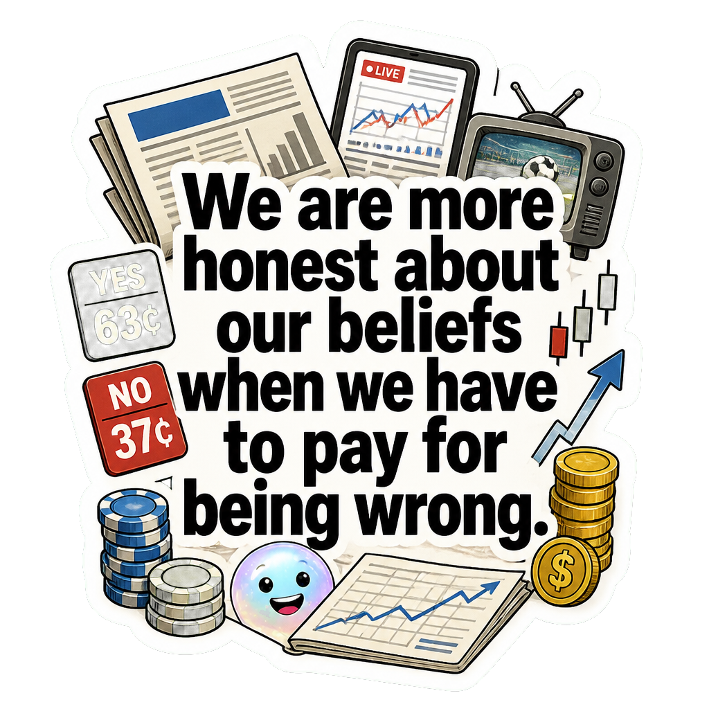 We are more honest about our beliefs when we have to pay for being wrong.