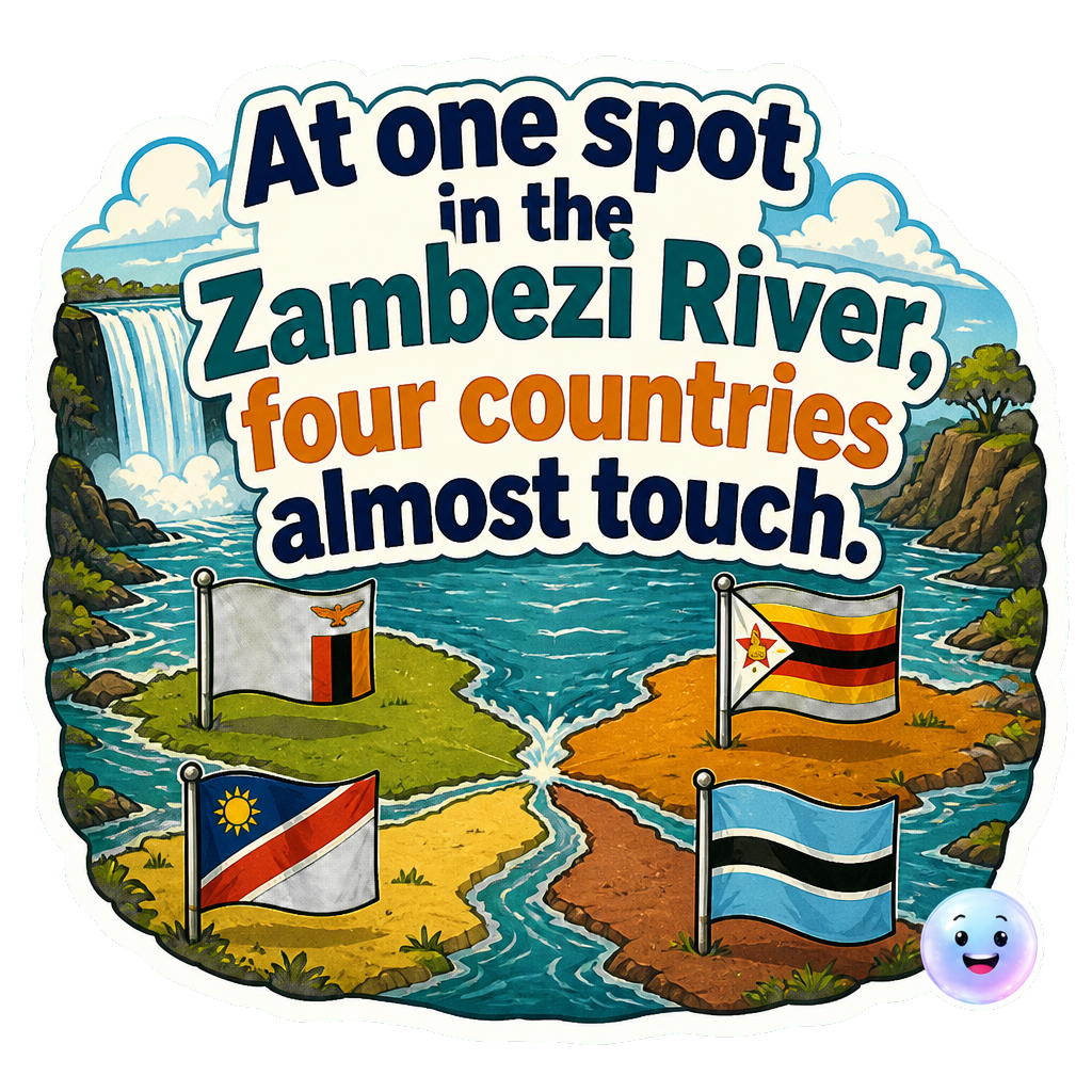 At one spot in the Zambezi River, four countries almost touch.
