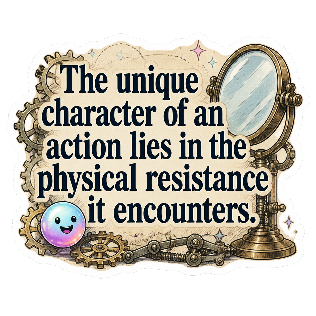 The unique character of an action lies in the physical resistance it encounters.
