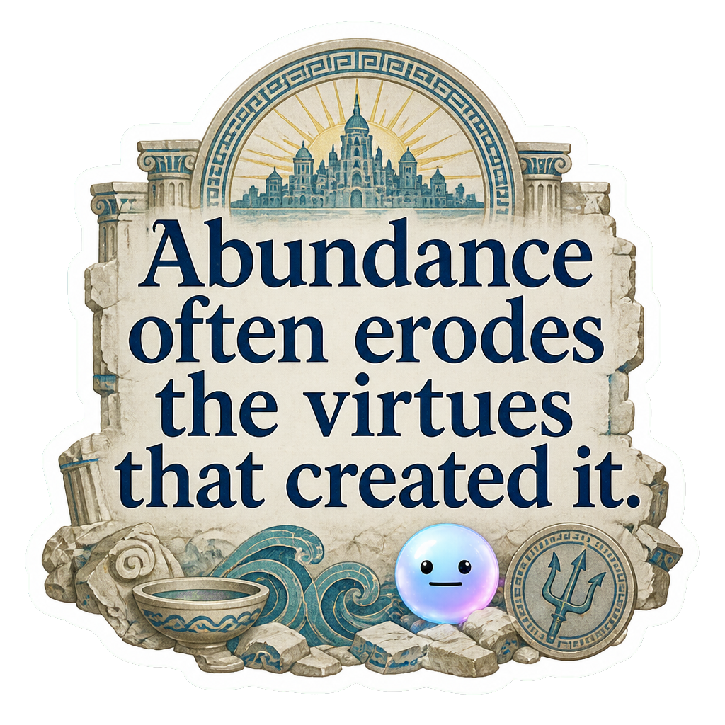 Abundance often erodes the virtues that created it.
