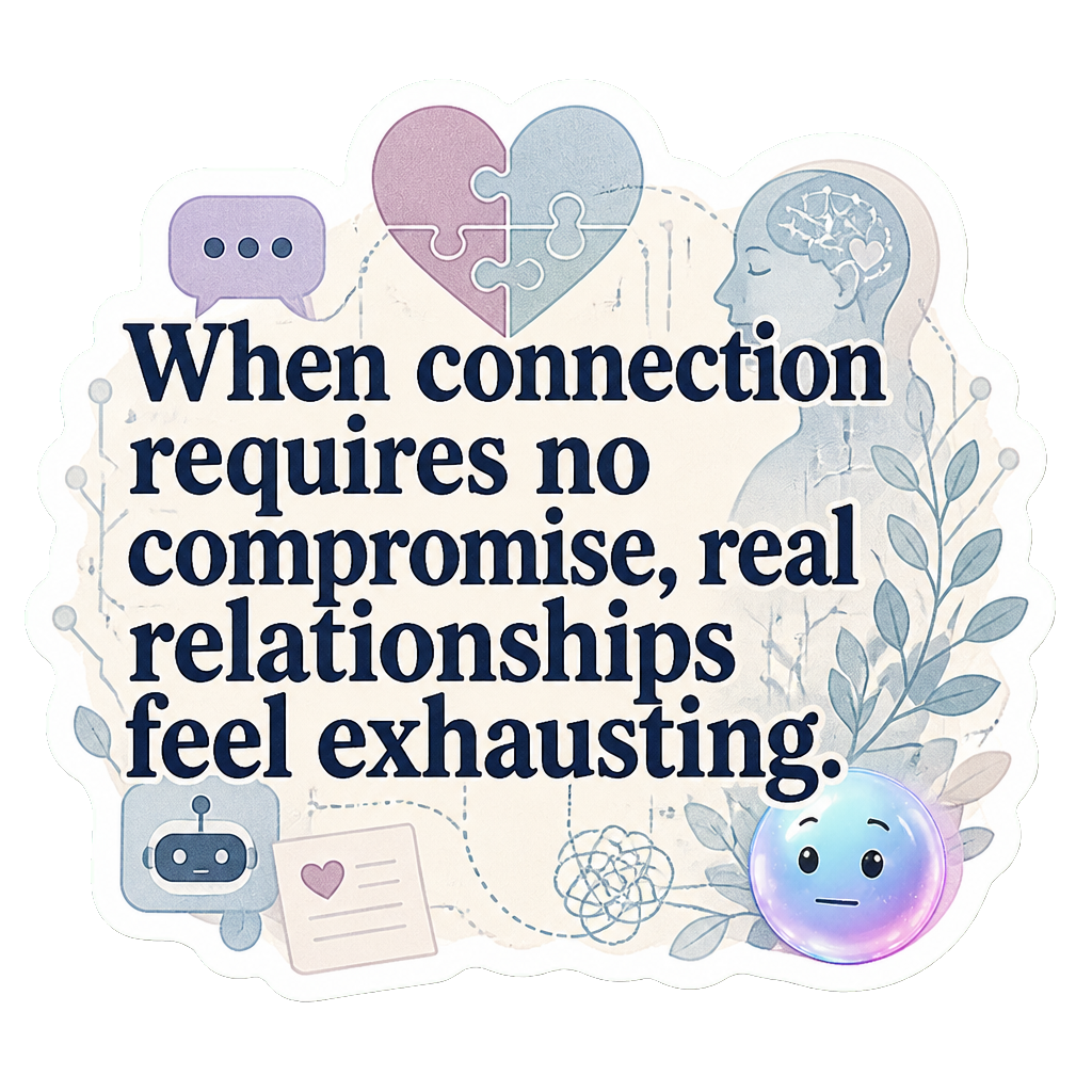 When connection requires no compromise, real relationships feel exhausting.