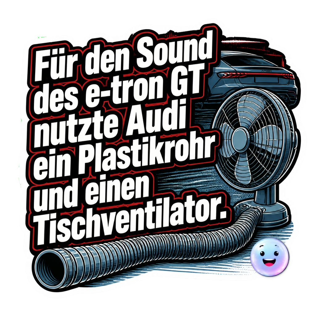 Für den Sound des e-tron GT nutzte Audi ein Plastikrohr und einen Tischventilator.