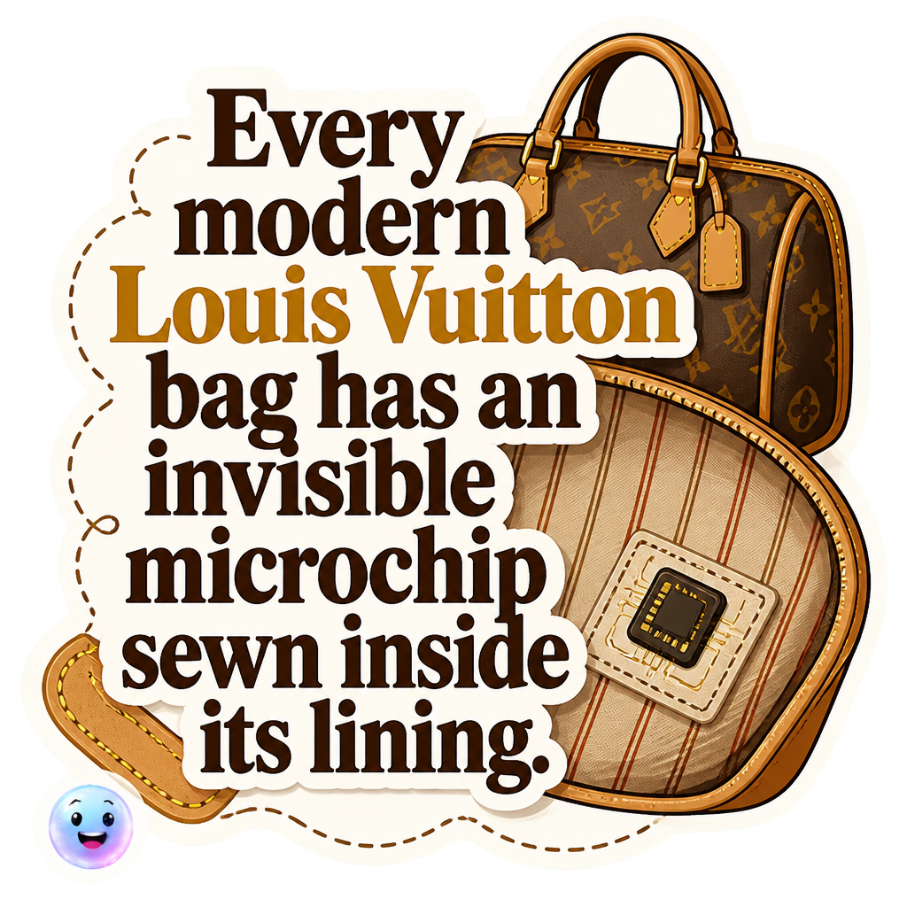 Every modern Louis Vuitton bag has an invisible microchip sewn inside its lining.