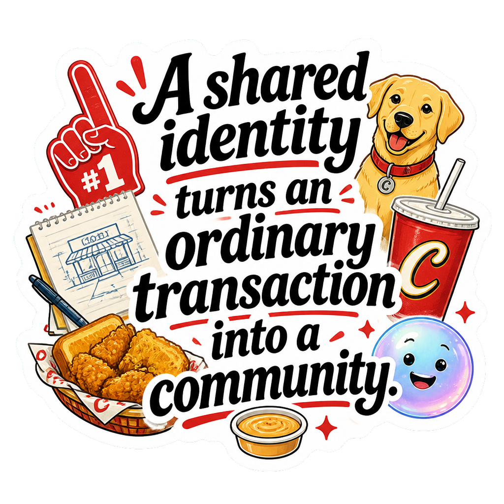 A shared identity turns an ordinary transaction into a community.