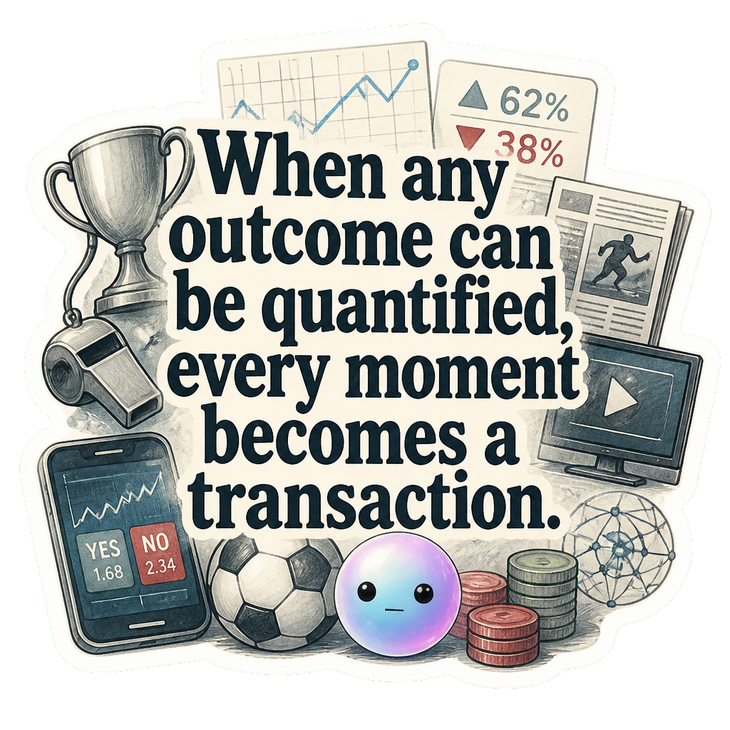 When any outcome can be quantified, every moment becomes a transaction.