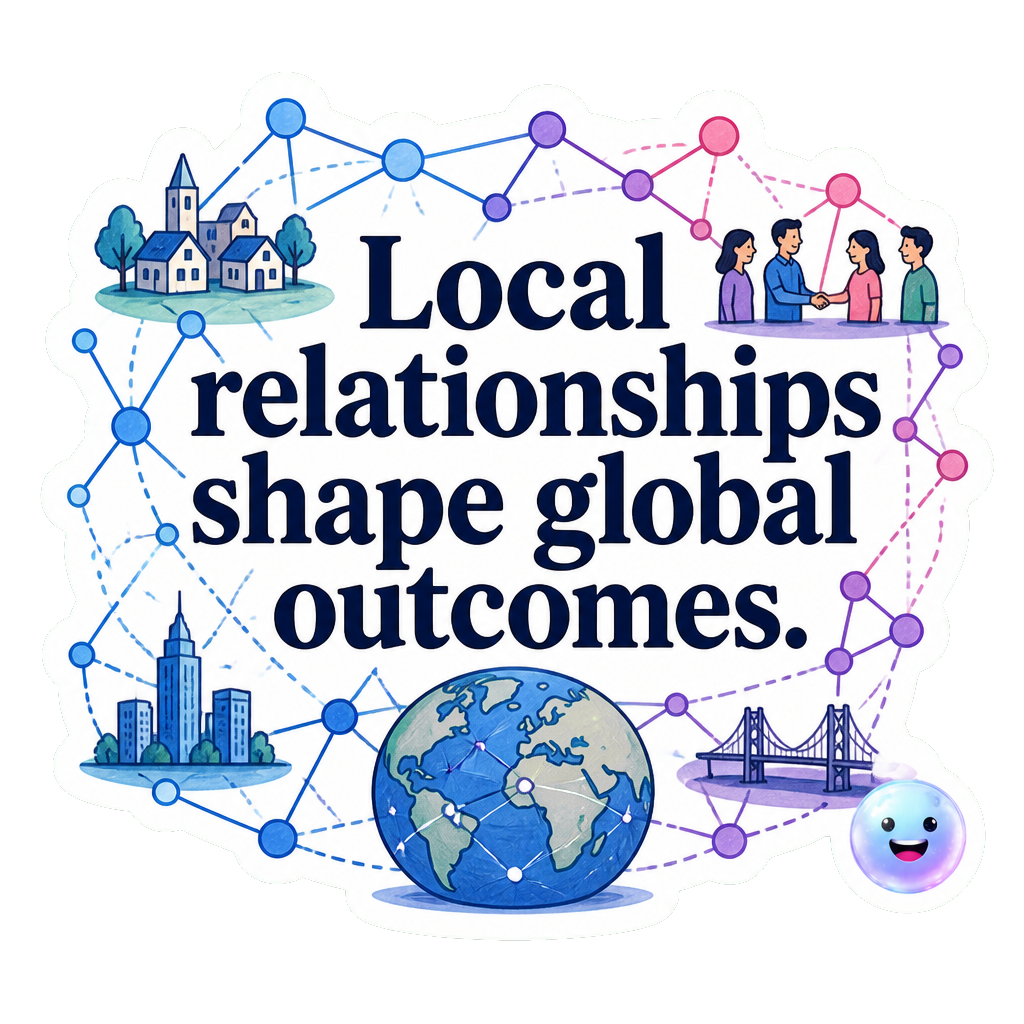 Local relationships shape global outcomes.