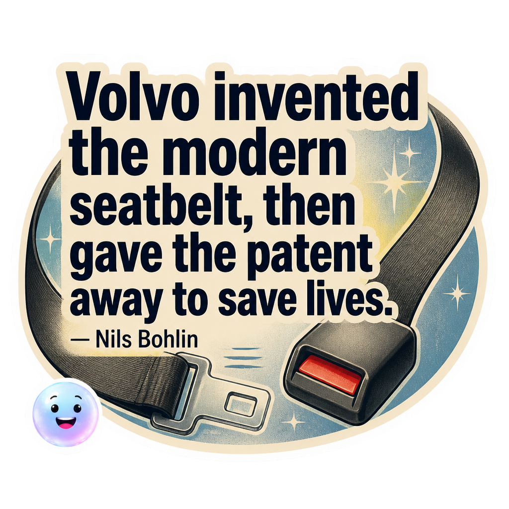 Volvo invented the modern seatbelt, then gave the patent away to save lives.