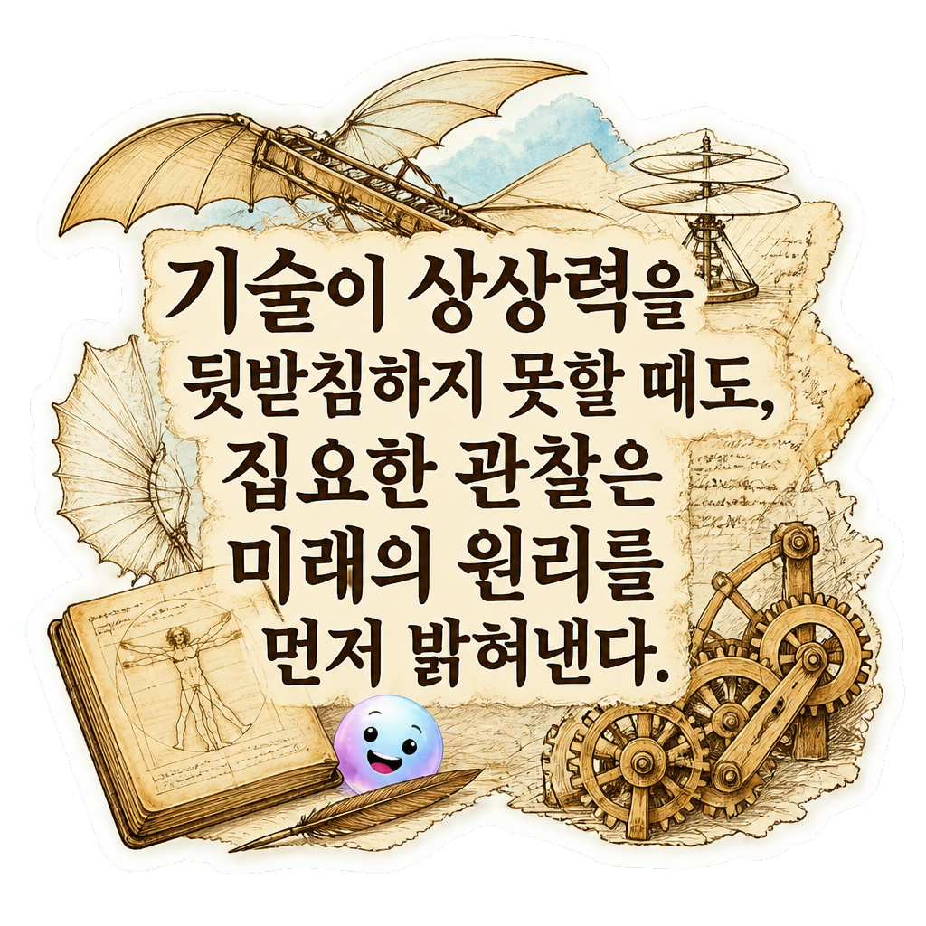 기술이 상상력을 뒷받침하지 못할 때도, 집요한 관찰은 미래의 원리를 먼저 밝혀낸다.