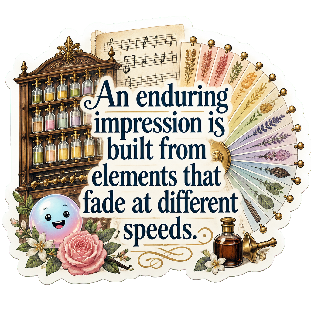 An enduring impression is built from elements that fade at different speeds.