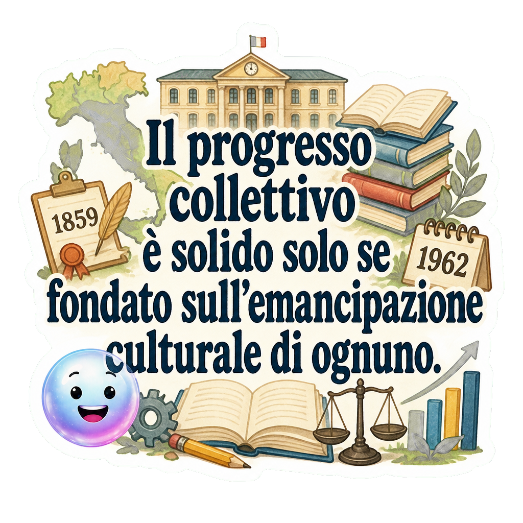 Il progresso collettivo è solido solo se fondato sull'emancipazione culturale di ognuno.