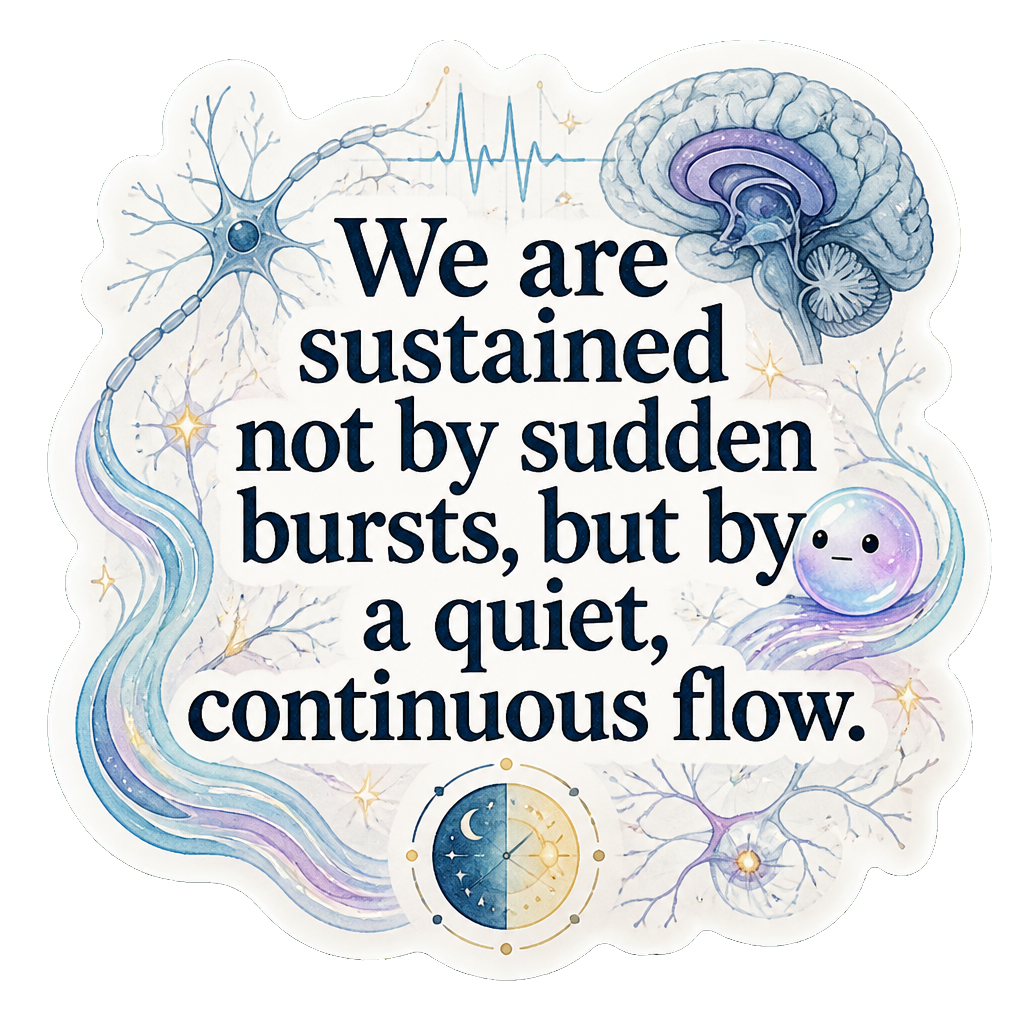 We are sustained not by sudden bursts, but by a quiet, continuous flow.