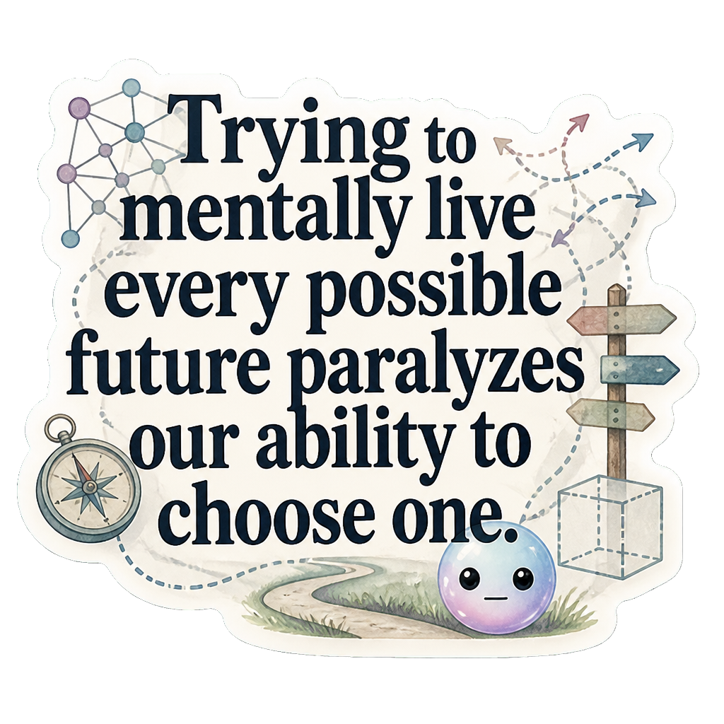 Trying to mentally live every possible future paralyzes our ability to choose one.