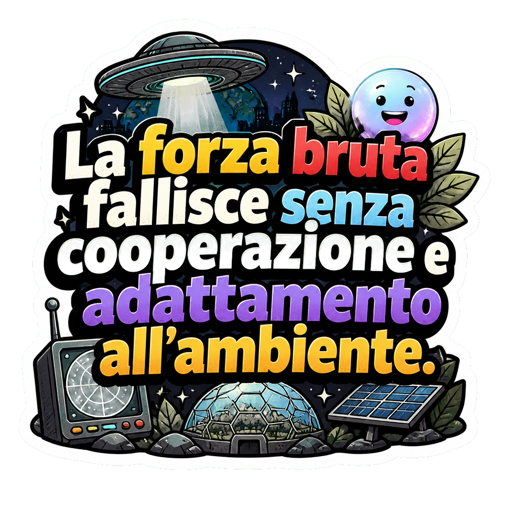 La forza bruta fallisce senza cooperazione e adattamento all'ambiente.
