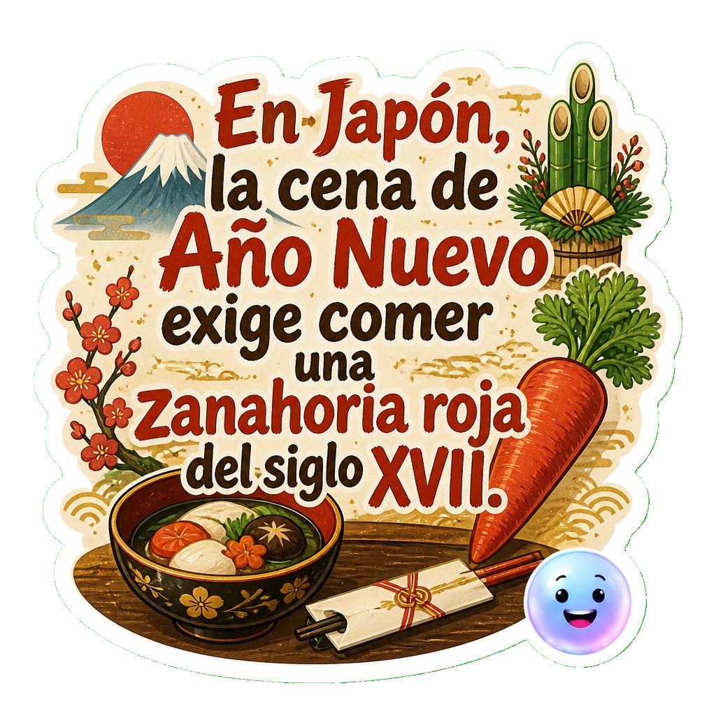 En Japón, la cena de Año Nuevo exige comer una zanahoria roja del siglo XVII.