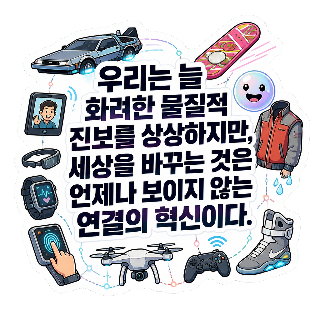우리는 늘 화려한 물질적 진보를 상상하지만, 세상을 바꾸는 것은 언제나 보이지 않는 연결의 혁신이다.