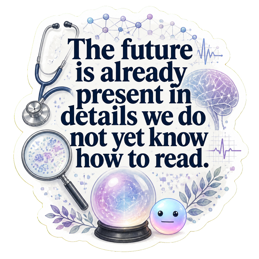 The future is already present in details we do not yet know how to read.