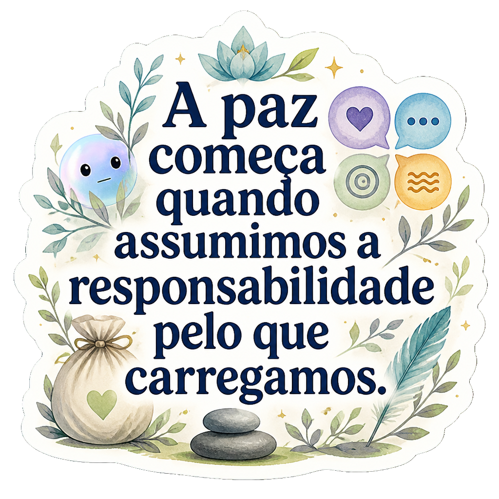 A paz começa quando assumimos a responsabilidade pelo que carregamos.