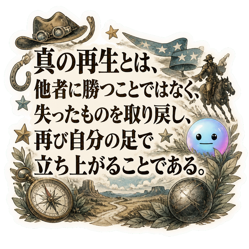 真の再生とは、他者に勝つことではなく、失ったものを取り戻し、再び自分の足で立ち上がることである。