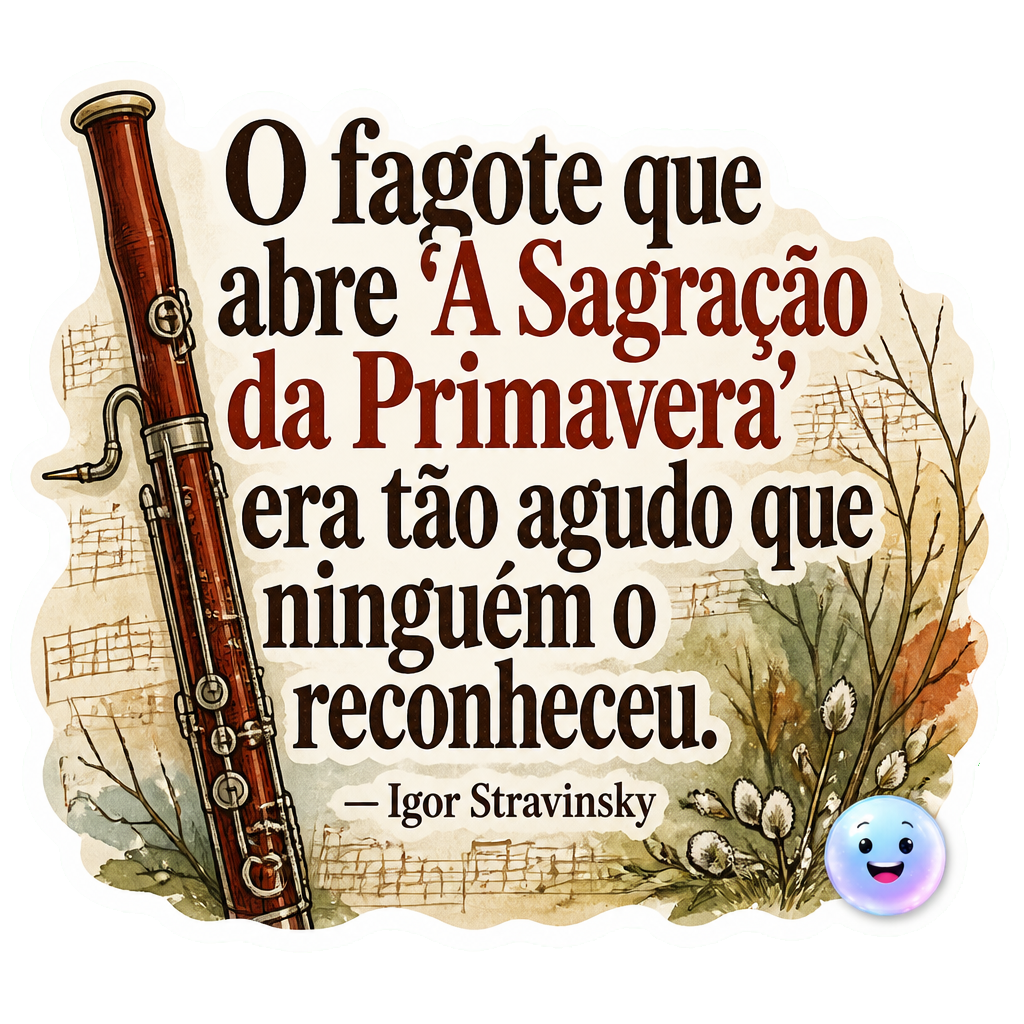O fagote que abre 'A Sagração da Primavera' era tão agudo que ninguém o reconheceu.