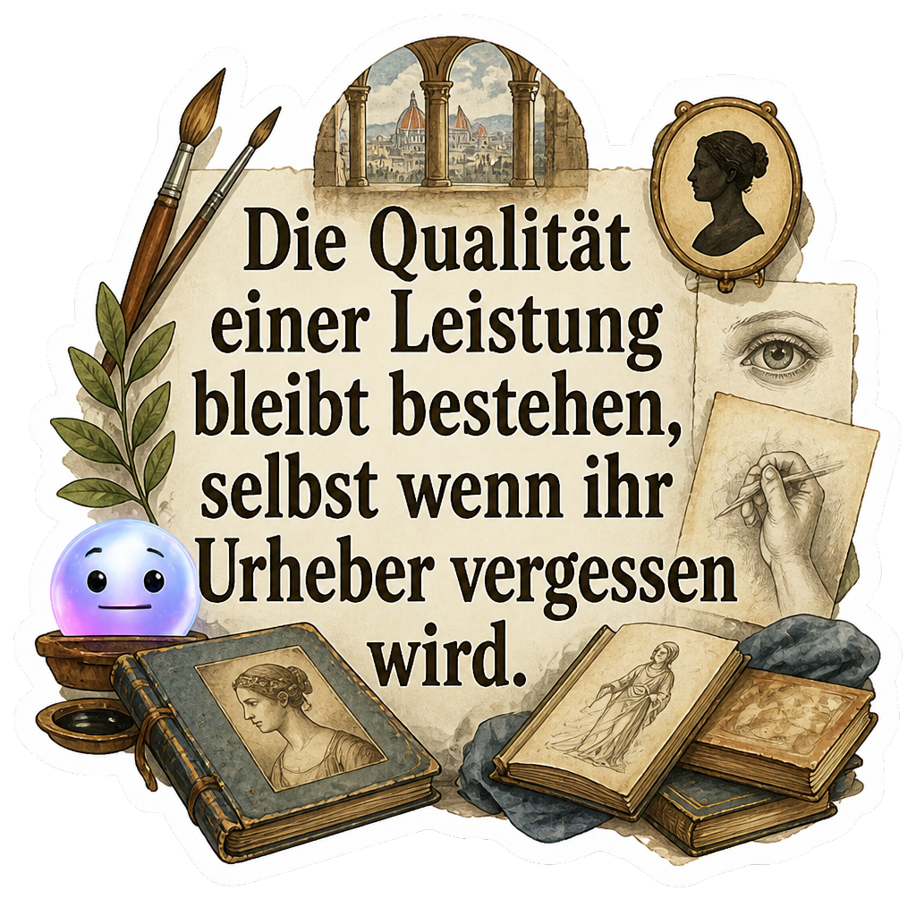 Die Qualität einer Leistung bleibt bestehen, selbst wenn ihr Urheber vergessen wird.