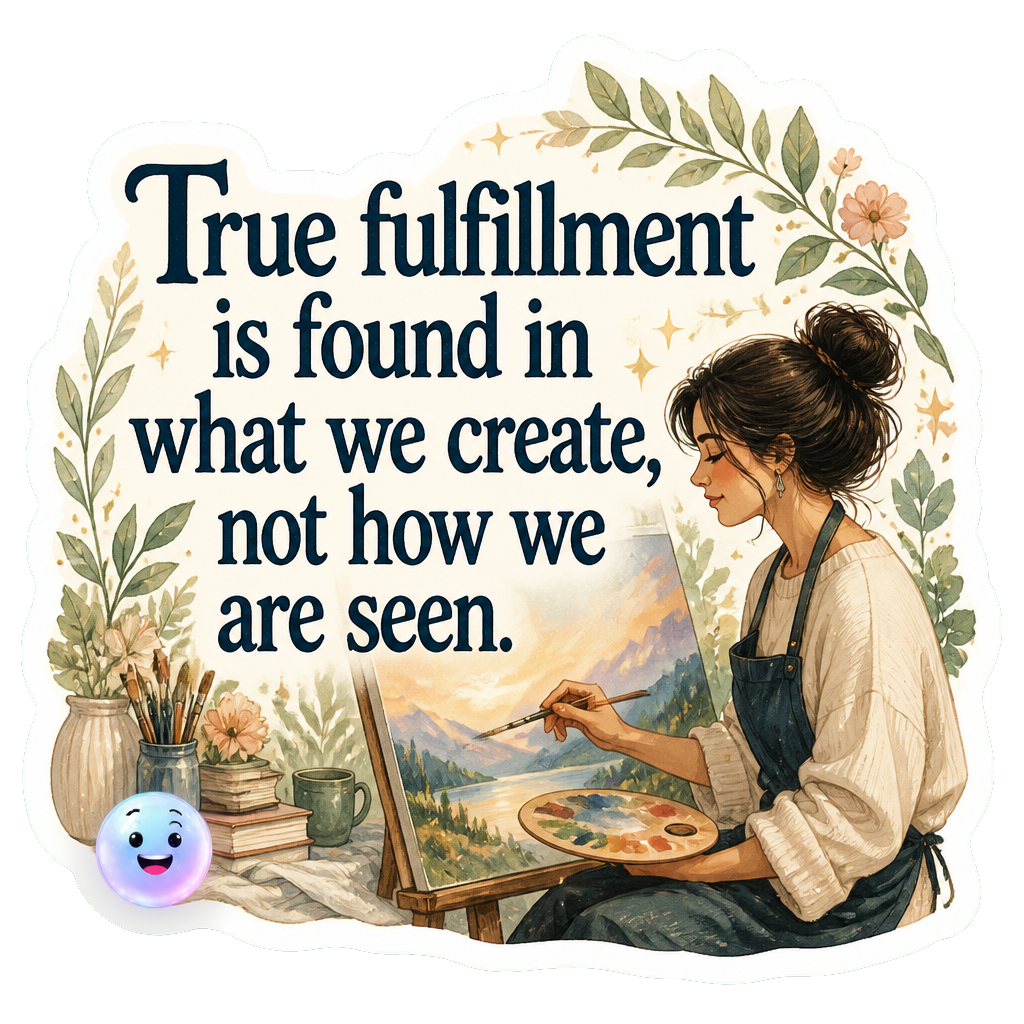 True fulfillment is found in what we create, not how we are seen.