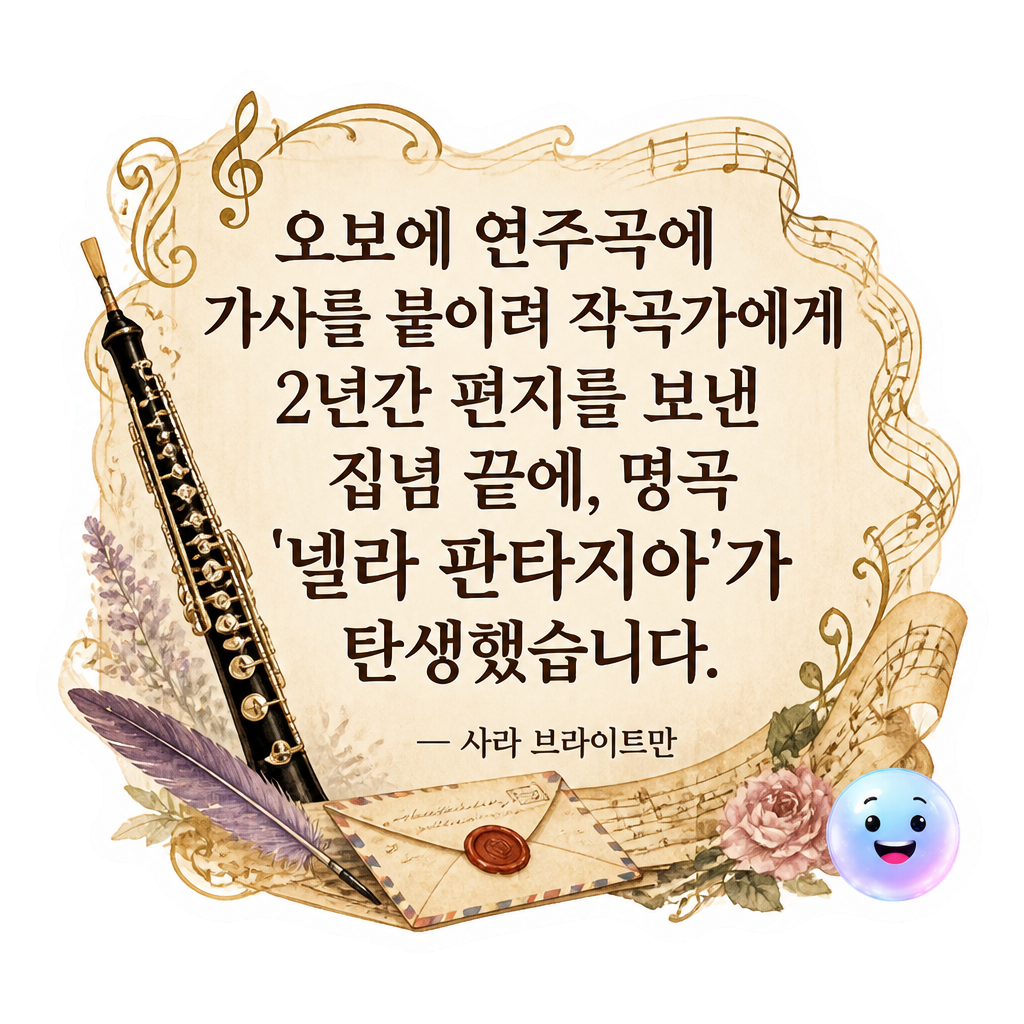오보에 연주곡에 가사를 붙이려 작곡가에게 2년간 편지를 보낸 집념 끝에, 명곡 '넬라 판타지아'가 탄생했습니다.