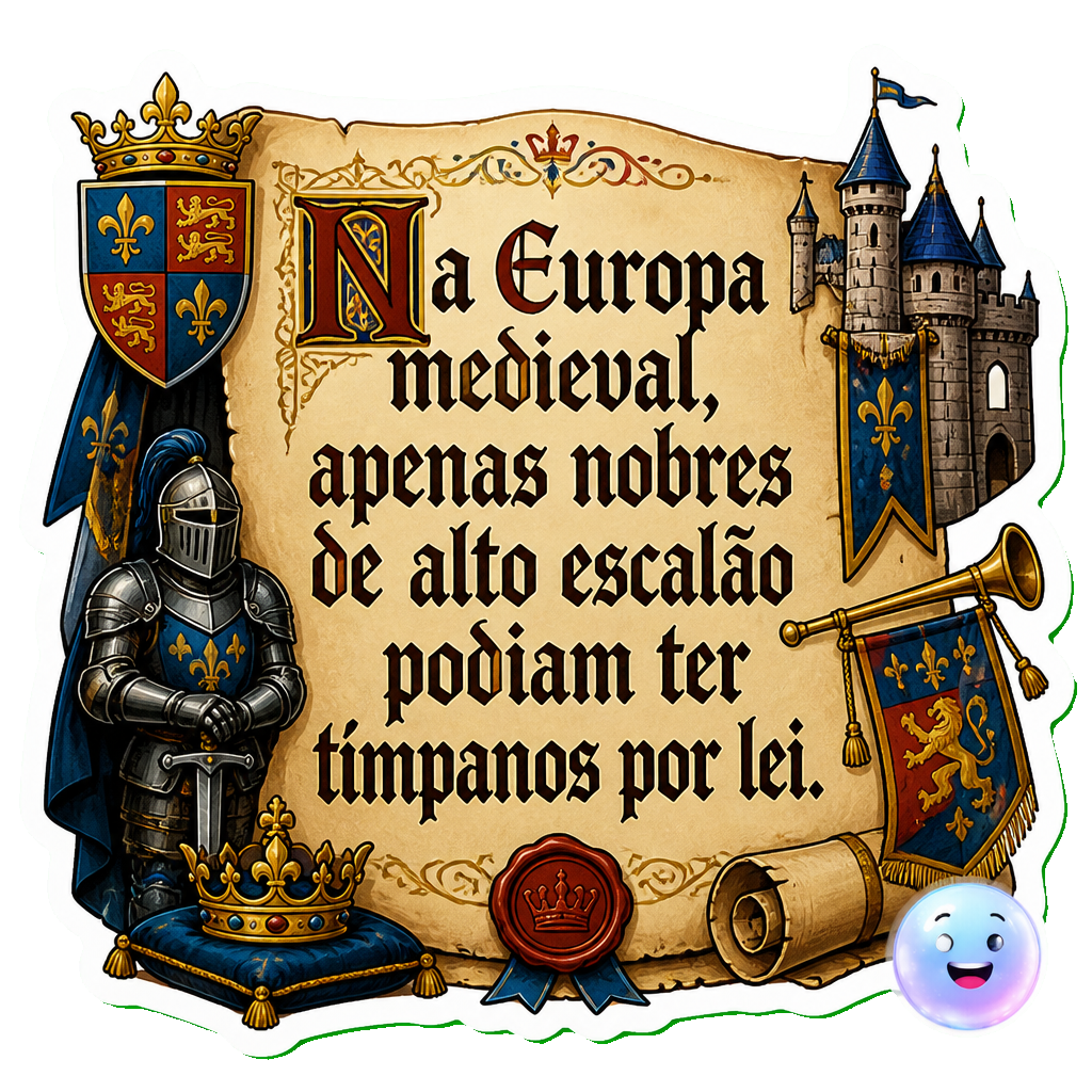 Na Europa medieval, apenas nobres de alto escalão podiam ter tímpanos por lei.