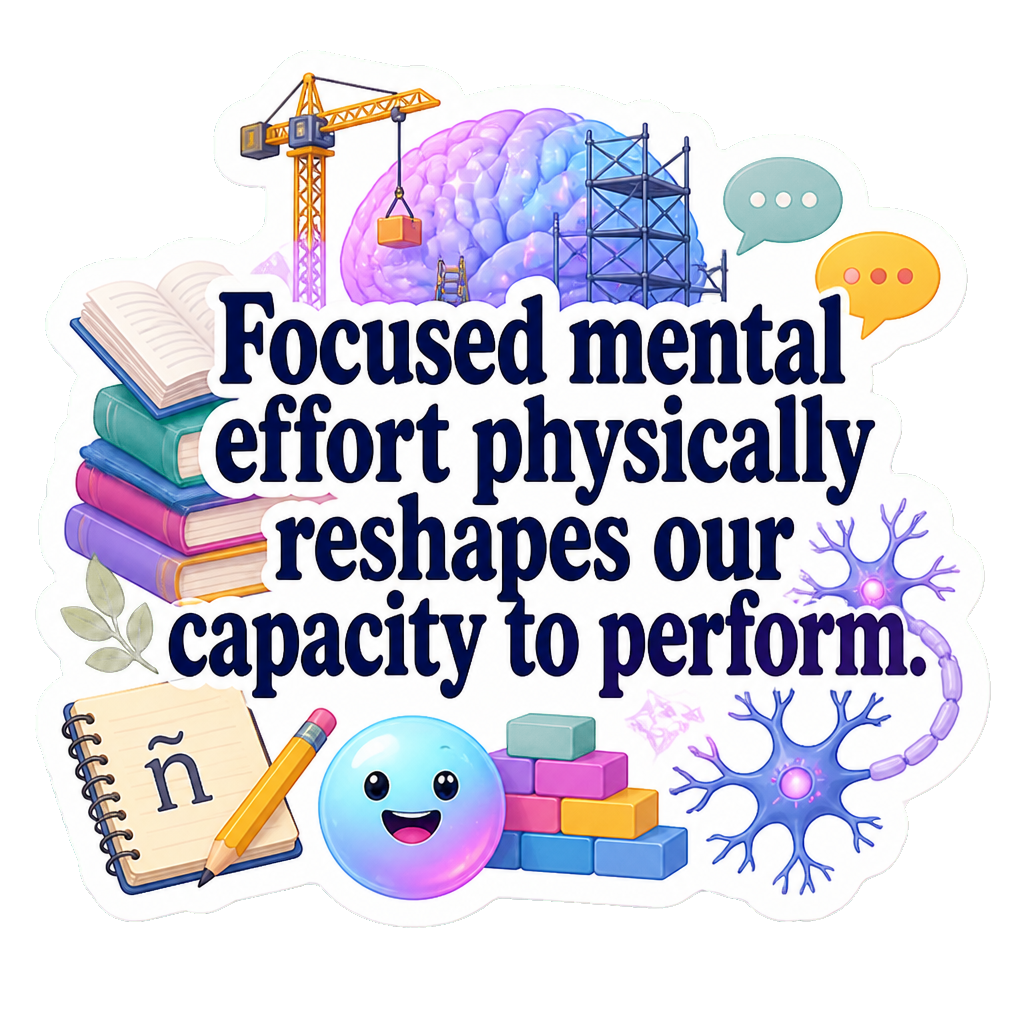 Focused mental effort physically reshapes our capacity to perform.