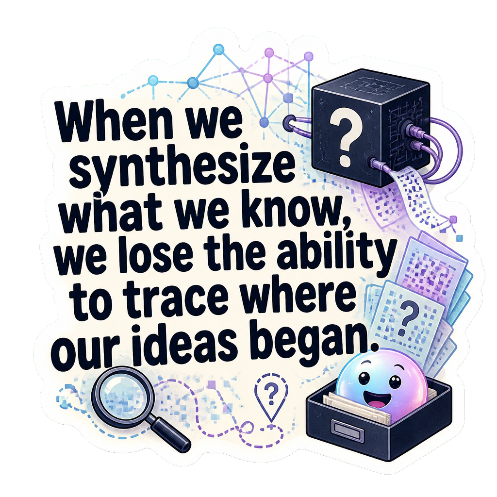 When we synthesize what we know, we lose the ability to trace where our ideas began.