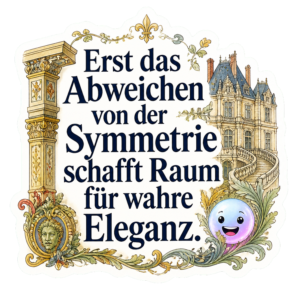 Erst das Abweichen von der Symmetrie schafft Raum für wahre Eleganz.
