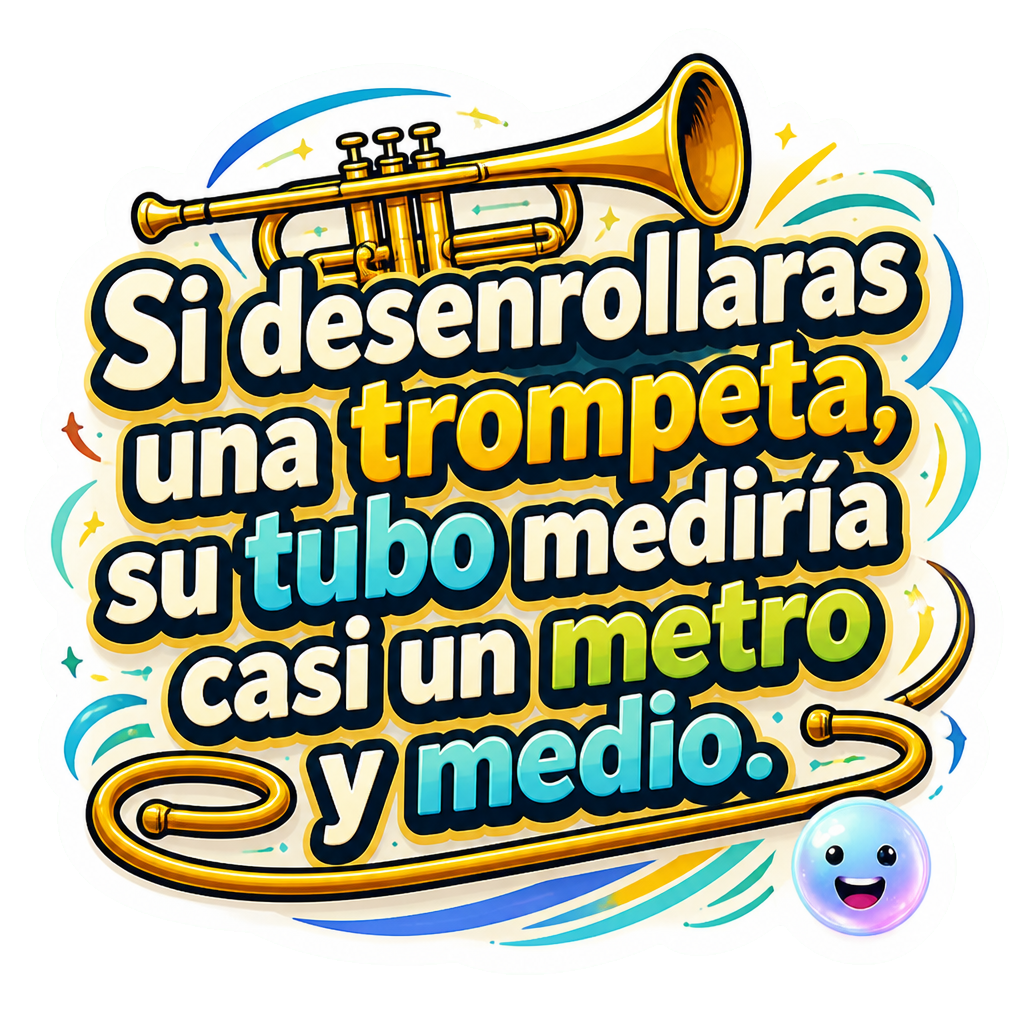 Si desenrollaras una trompeta, su tubo mediría casi un metro y medio.