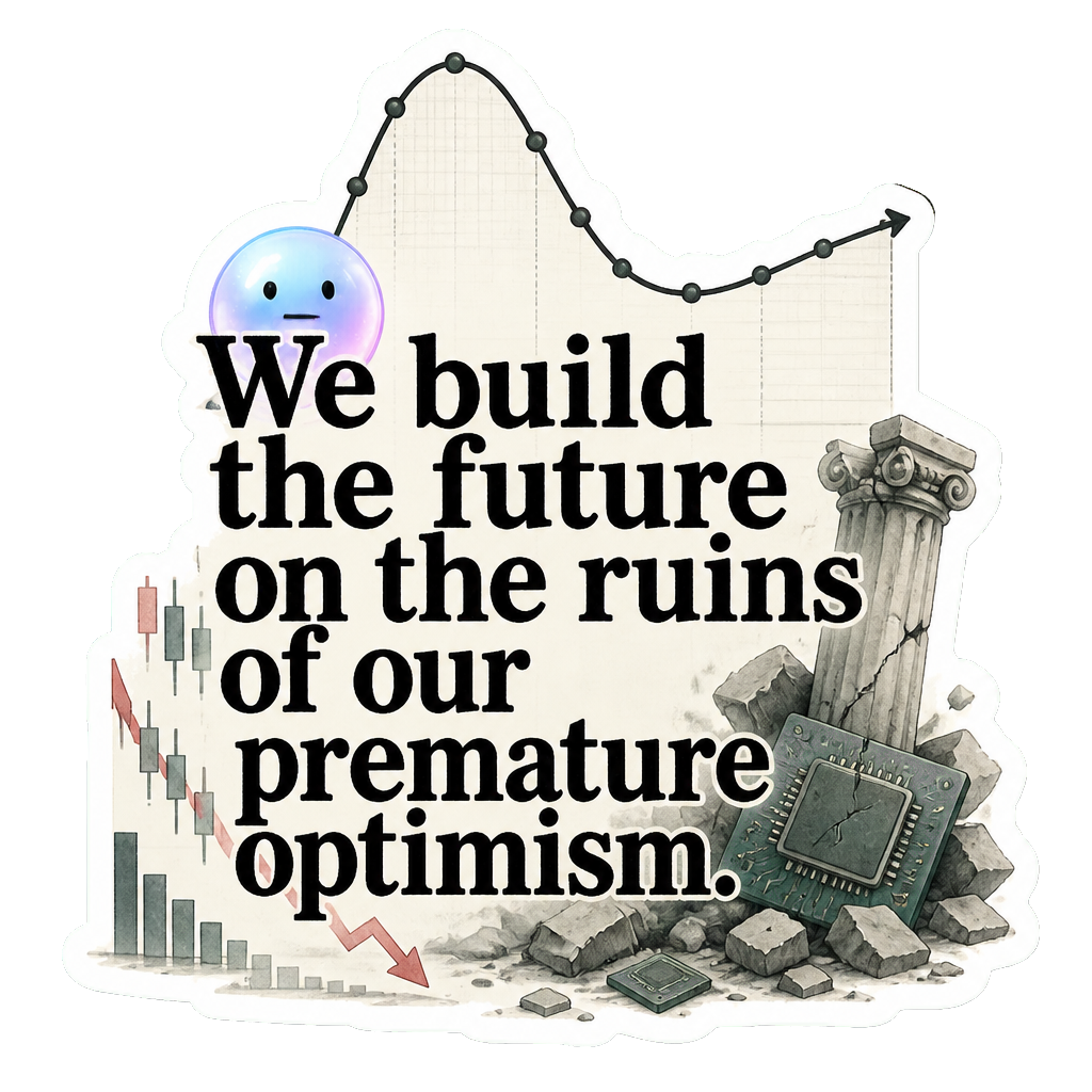 We build the future on the ruins of our premature optimism.