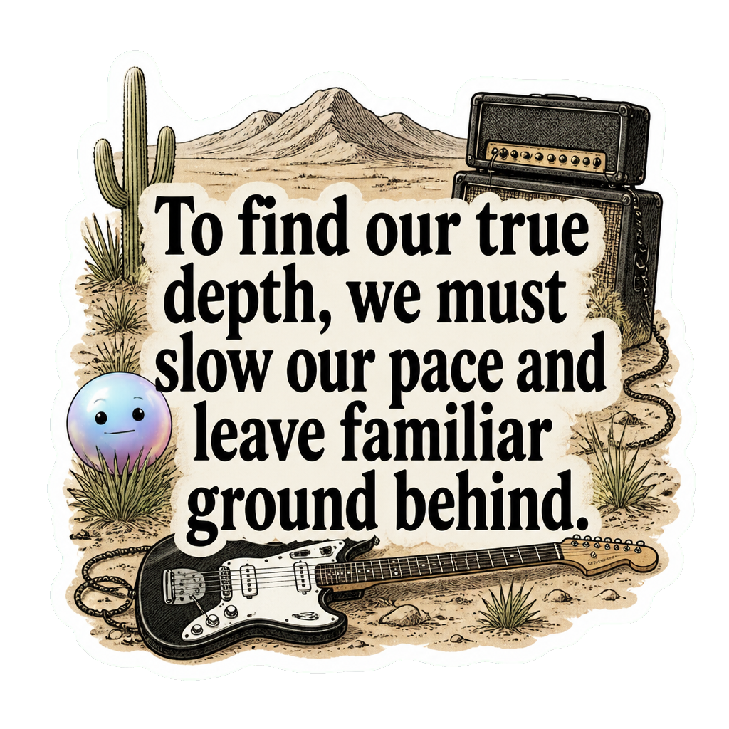 To find our true depth, we must slow our pace and leave familiar ground behind.