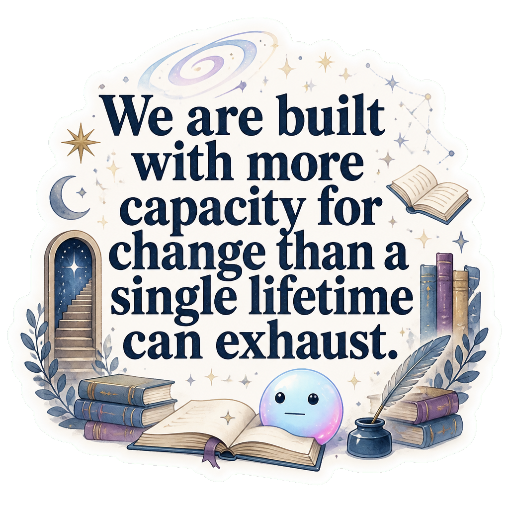 We are built with more capacity for change than a single lifetime can exhaust.