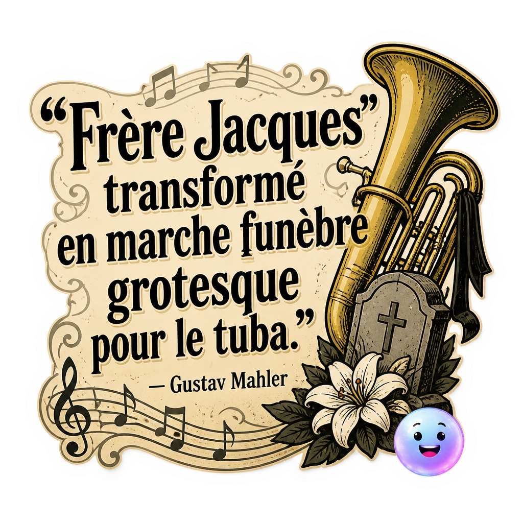 "Frère Jacques" transformé en marche funèbre grotesque pour le tuba.