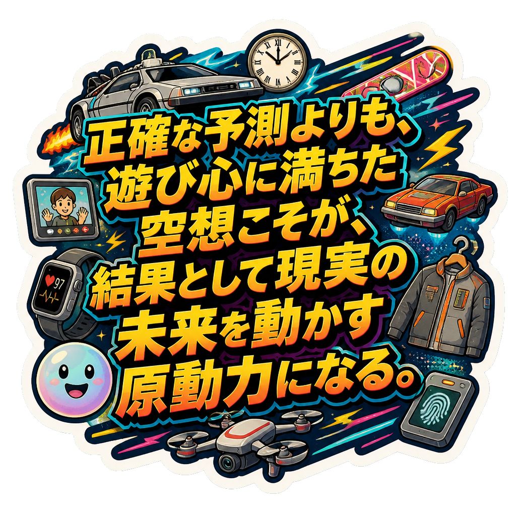 正確な予測よりも、遊び心に満ちた空想こそが、結果として現実の未来を動かす原動力になる。