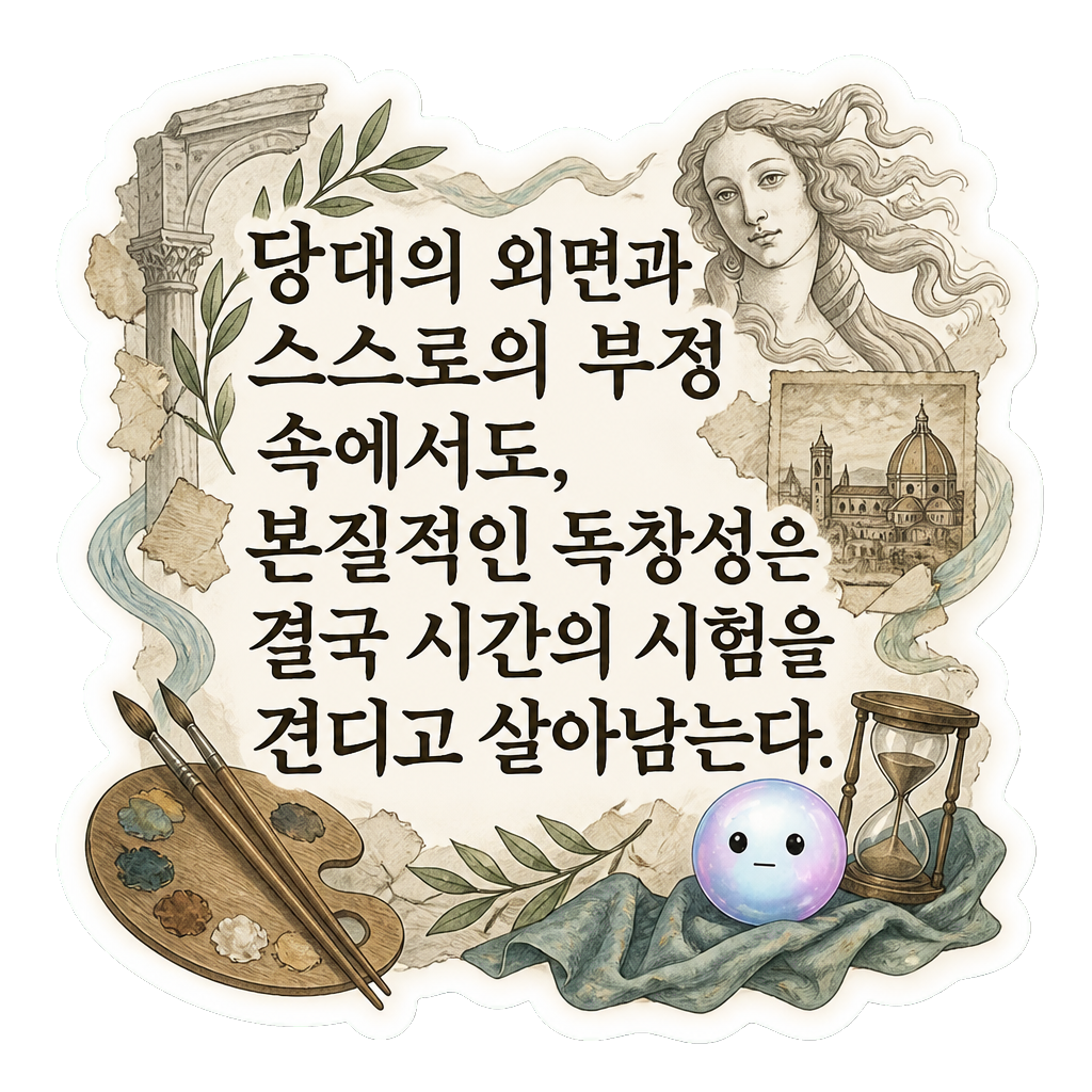당대의 외면과 스스로의 부정 속에서도, 본질적인 독창성은 결국 시간의 시험을 견디고 살아남는다.