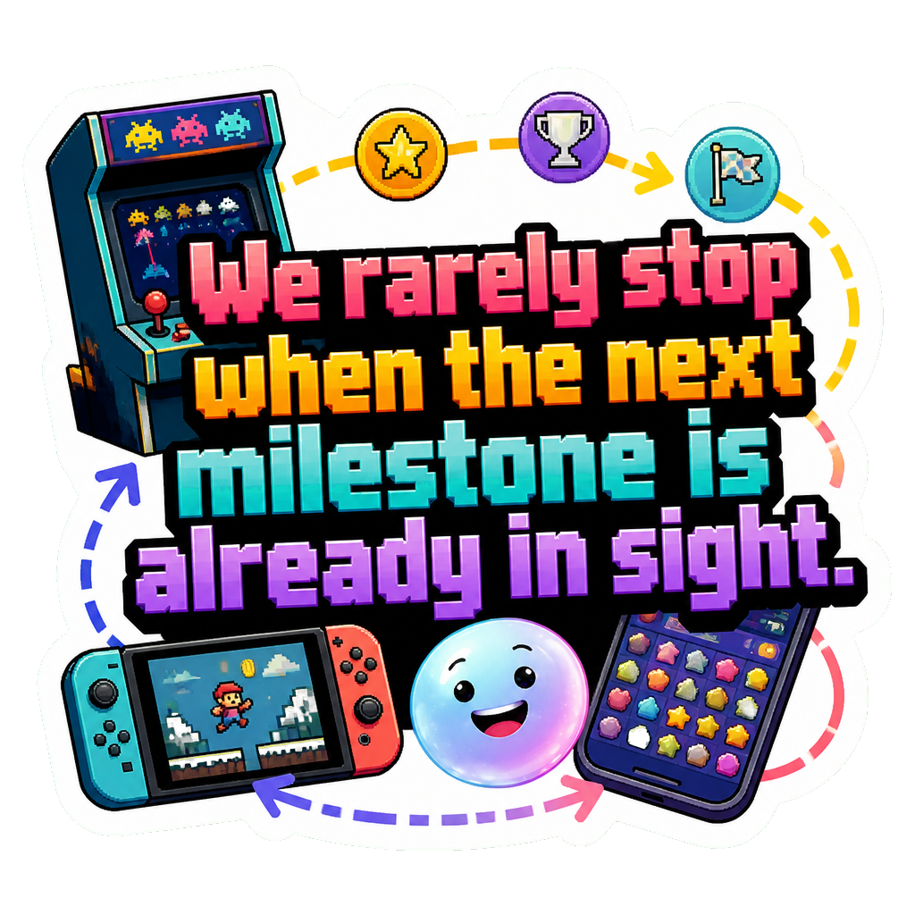 We rarely stop when the next milestone is already in sight.