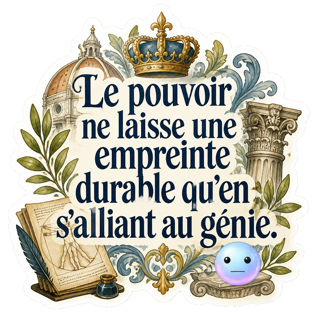 Le pouvoir ne laisse une empreinte durable qu'en s'alliant au génie.